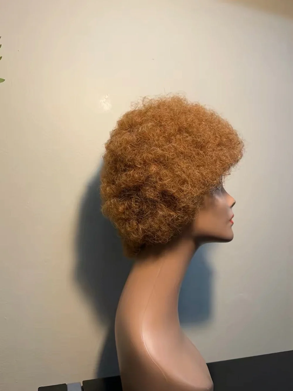 Short Curly Afro Wig in Light Brown - Women's Hair